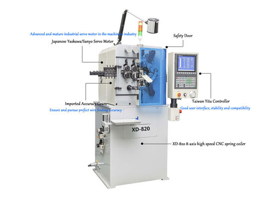 La machine de enroulement de ressort à grande vitesse de XD-820 8-Axis fait le diamètre de fil 0,5 2.0mm